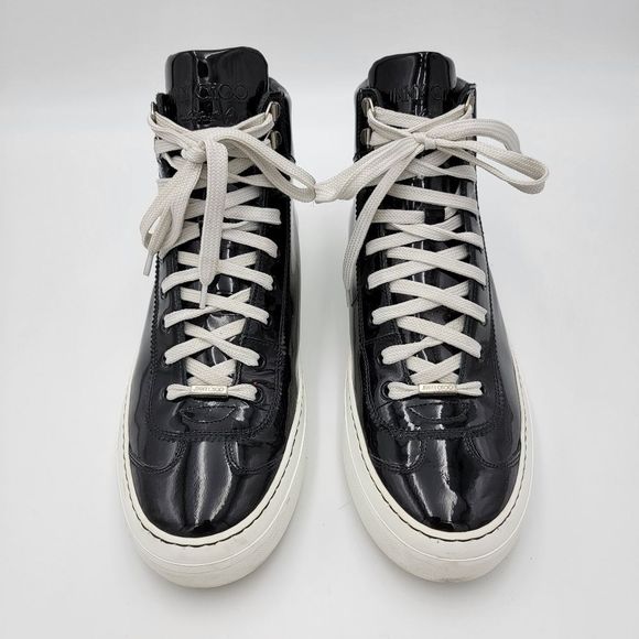 Jimmy Choo Patent Leather High Top Sneakers Black 42.5 main image 4